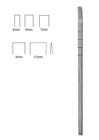 Cottle Septum Chisel 7" curved 6mm grad