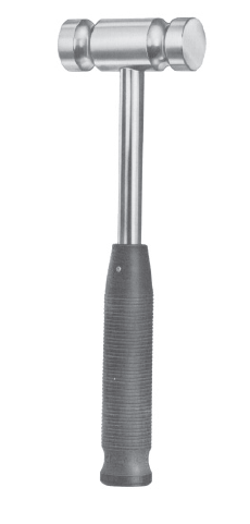 Mallet 10 1/2", 1lb 10oz [737g], head s/s Ø 35mm, plastic hdl, black