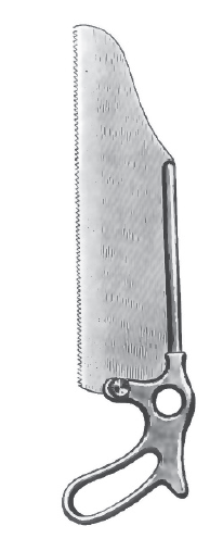 Satterlee Amputation Saw 13", 10" blade s/s, ring hdl chrome