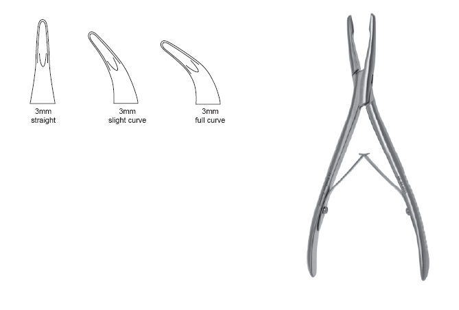 Luer Rongeur 6 1/2" curved 3mm SA