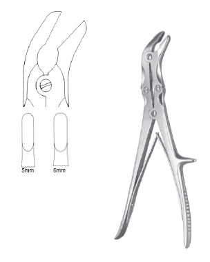 Stille-Luer Rongeur 9" angular 5mm DA