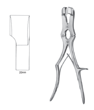 Sauerbruch Rongeur 12" square 20mm DA