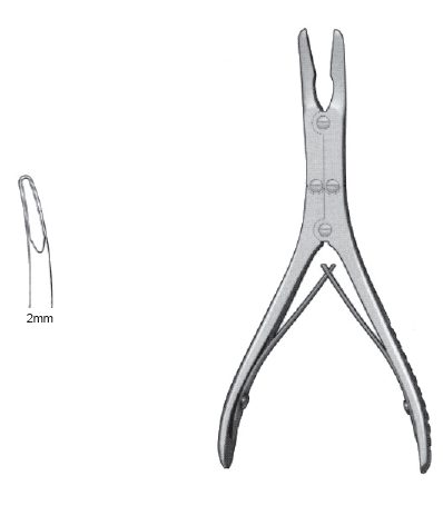 Kleinert-Kutz Rongeur 6" slight cvd 2mm DA