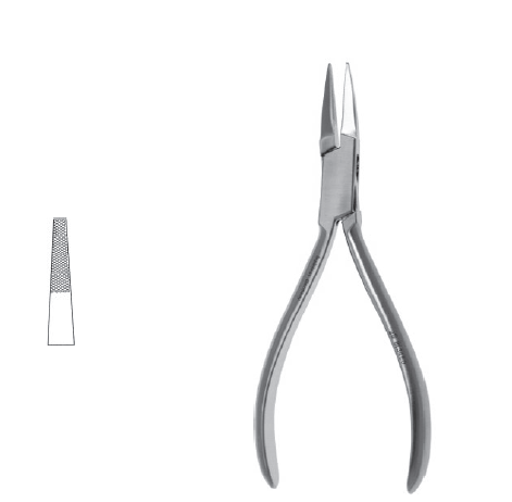 Flat Nose Pliers 5 1/2" cross serr jaw 5mm tip