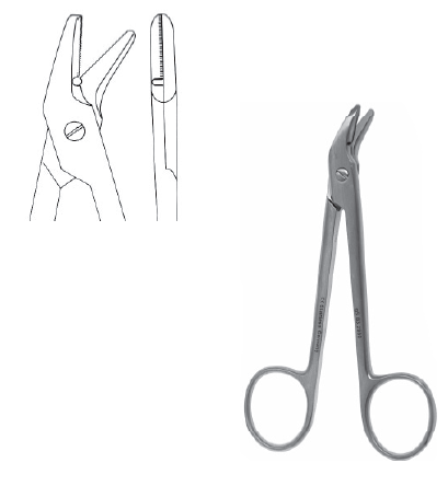 Wire Cutting Scissors 4 3/4" angled w/notch