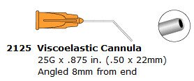 Viscoelastic Cannula - Angled 8mm 25G (.50mm) Package Quantity  10