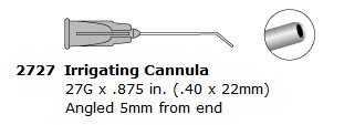 Irrigating Cannula - Angled 5mm 27G (.40mm) Box of 10