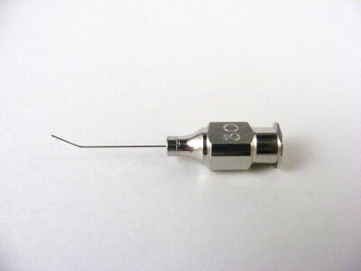 Air Injection 30ga, Angled 5mm from bend to tip, 19mm Overall Length