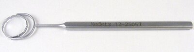 Thornton swivel fixation ring, 16mm diameter swivel head with blunt teeth, flat handle, stainless steel