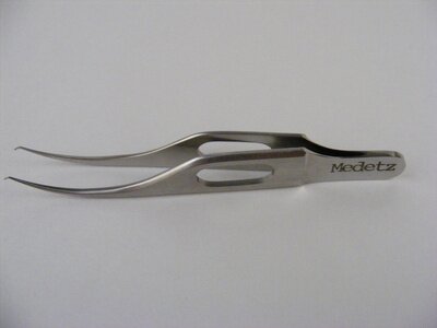 Colibri Forcep 1x2 teeth, fenestrated handle OL 80mm(3 1/8")