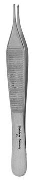 Adson Tissue Fcps 4 3/4" 1x2 teeth w/ fenestrated handles