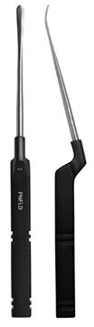 Micro Discectomy Lumbar Penfield Dissector 9 1/2", #4, 3mm slightly curved, offset black alum hdl