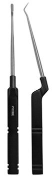 Micro Discectomy Lumbar Spine Probe 9 1/2", 3.8mm, offset black alum hdl