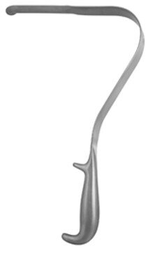 Wylie Renal Vein Retr 13", 1" x 10" long, horn grip hdl