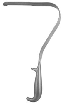 Wylie Renal Vein Retr 13", 1" x 7" long, horn grip hdl