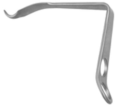 Ranawat Knee Retr 9 1/2",17x34mm, 90 degree, blunt, 2 holes, 35 degree bent hdl end