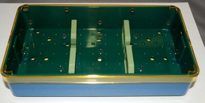 Phaco Tray - Base, Lid & 2 Bars / 1 Slot Dimensions 4.0" X 7.5" x 1.5"