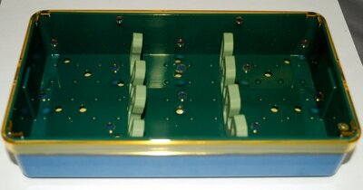 Phaco Tray - Base, Lid, & 2 Bars / 3 Slot Dimensions 4.0" x 7.5" x 1.5"
