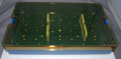 Phaco Tray - Base, Lid, & 2 Bars / 1 Slot Dimensions 6.0" x 10" x 1.5"