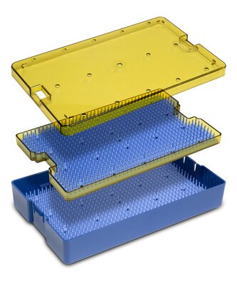 MicroSurgical Instrument Tray - Base, Insert Tray, Lid, & 2 mats  6.0 x 10 x 1.5