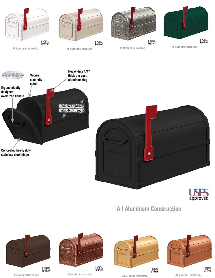 4850BLK 4850BLK Heavy Duty Rural Mailbox Black