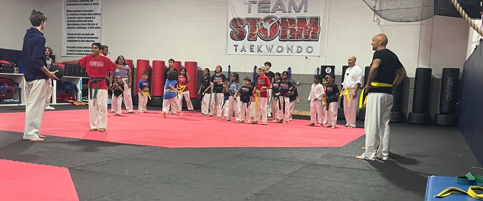 Storm students and instructors gathering for a mixed-age training session