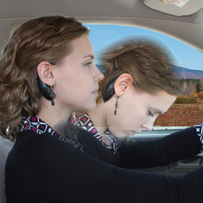 This simple stay awake device attaches to your ear and sounds an alarm if your head should nod.