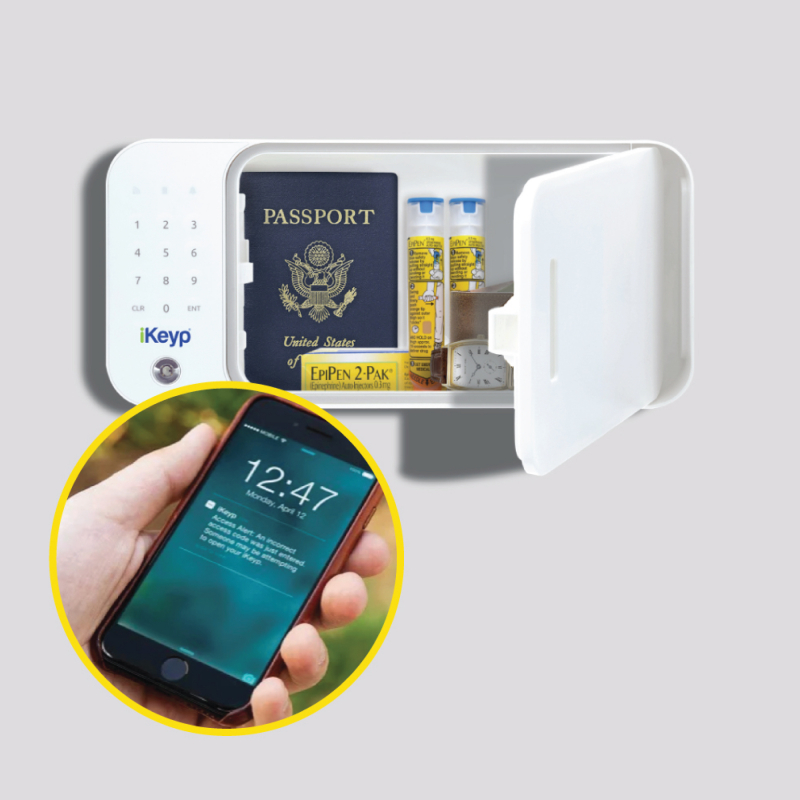 This WiFi-enabled safe makes it easy to access items conveniently using your smartphone, built-in keypad, or backup key. 