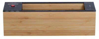Made attractive with natural wood stand.