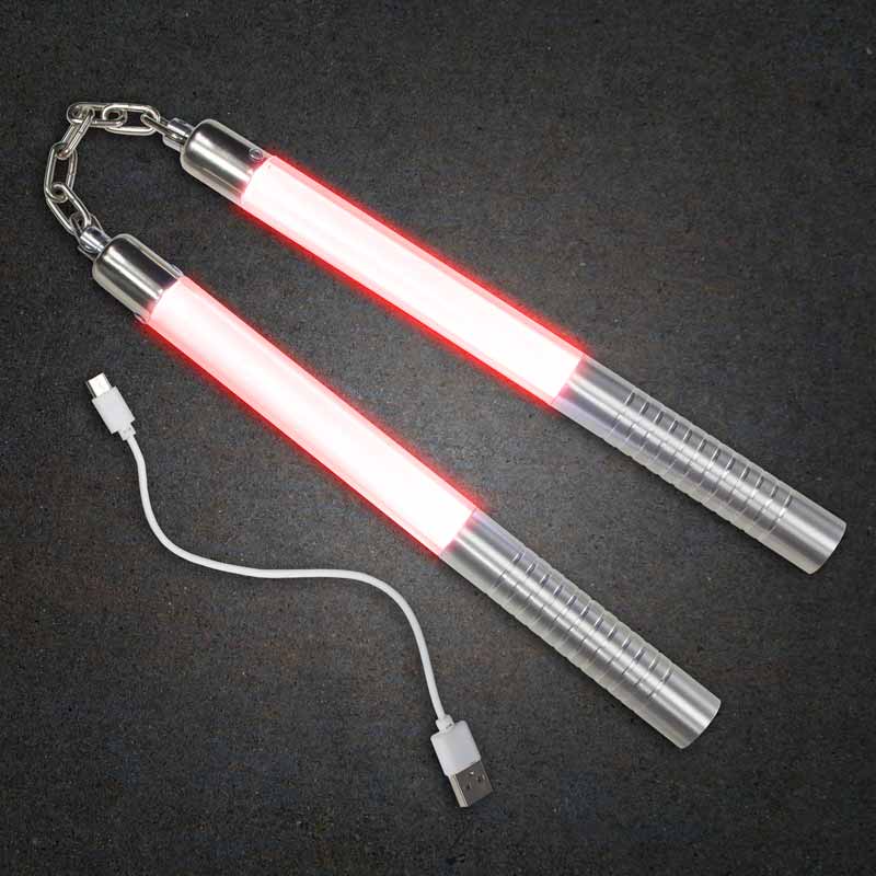 Red Deluxe LED Nunchucks