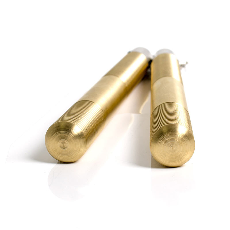 The solid brass material gives a golden shine to the chucks.