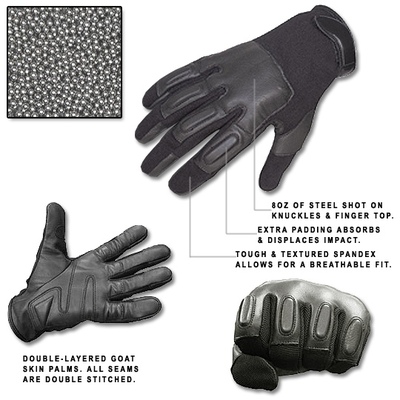 Our Tactical self-defense gloves reinforce your fists with steel shot in and around the knuckle area. Subtle & convenient, these ordinary looking gloves garner zero suspicion. 