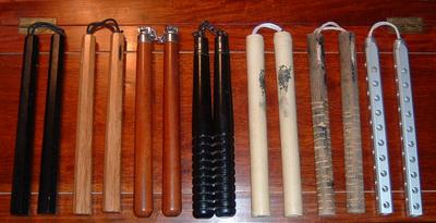 Nunchaku (also known as Nunchucks) is a traditional Okinawan weapon consisting of two sticks connected at one end with a short chain or rope.