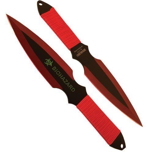 BioHazard Throwing Knives in Red