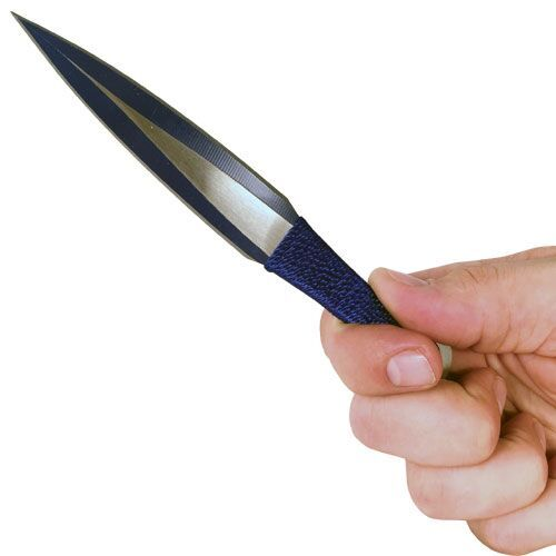 3 Piece Throwing Knife Assorted, black, blue, red Color. 
