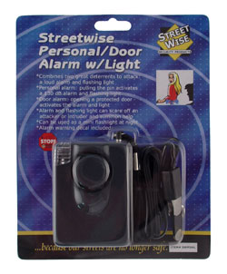 This personal alarm combines two great deterrents to attack - a loud alarm and a flashing light.