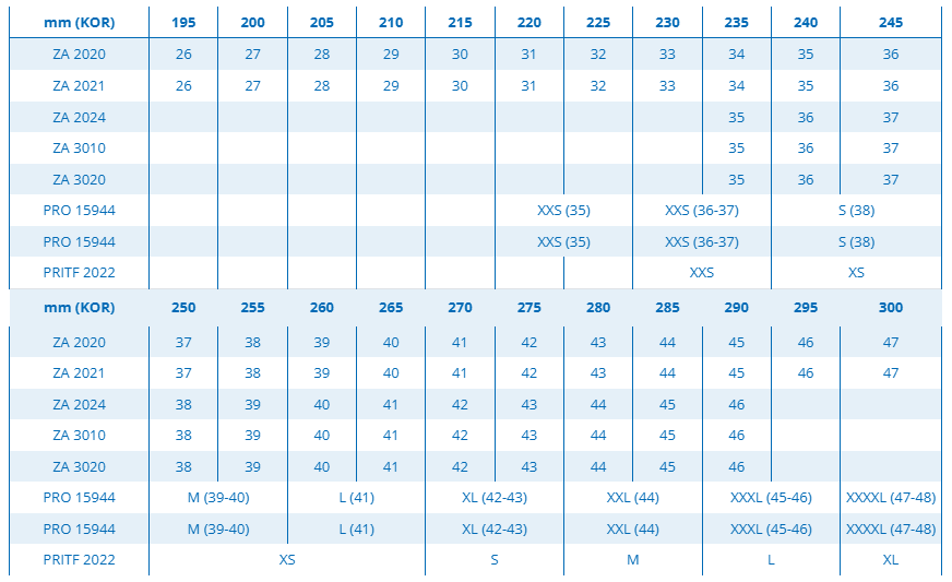 Daedo-Shoes-Size-Chart