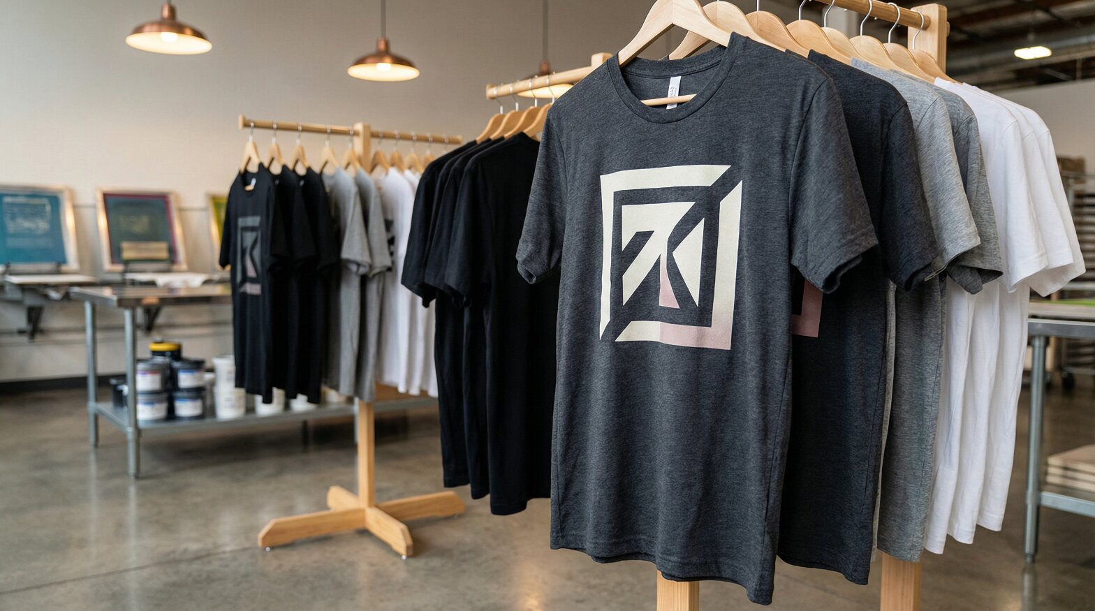 Custom printed apparel display